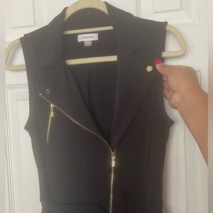 Calvin Klein Black Zip Front Sleeveless Jumpsuit - Size 6
